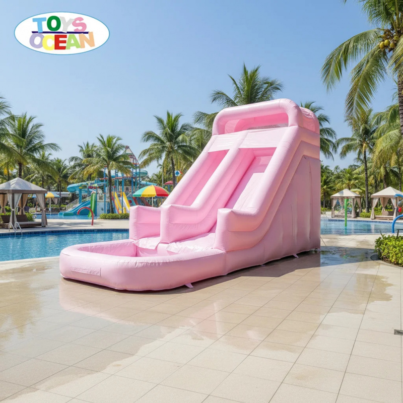 Water Slide Inflatable - Ticari Sınıf Pembe Çift Kulvarlı Şişme