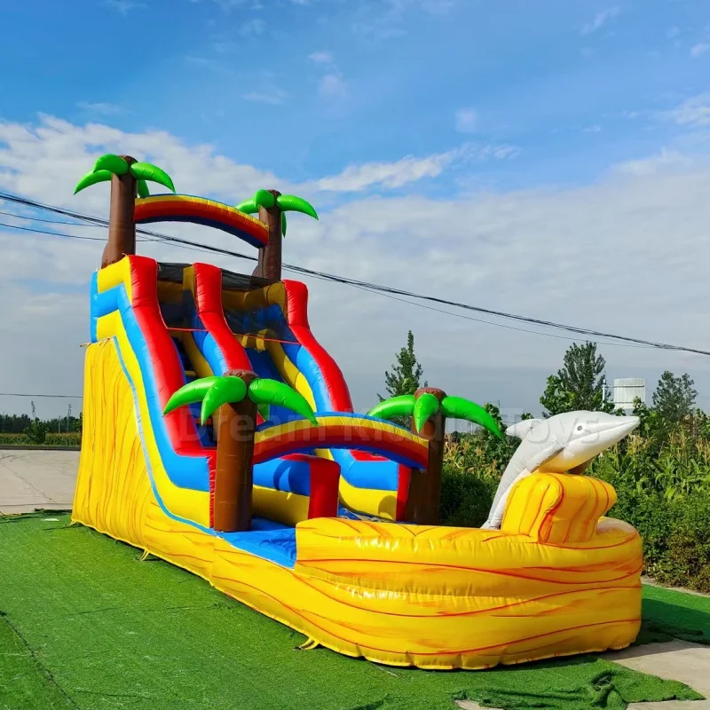 Water Slide Inflatable - Dev Tropikal Yunus Temalı Şişme Su