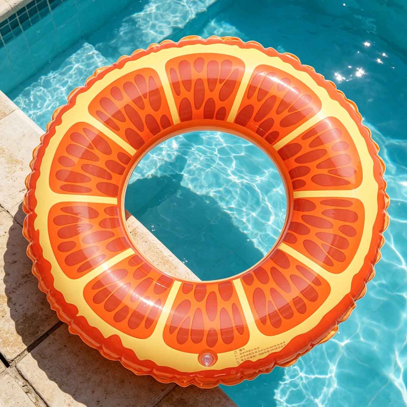 Pool Float Ring Inflatable - 1 adet turuncu dilim şişme yüzme