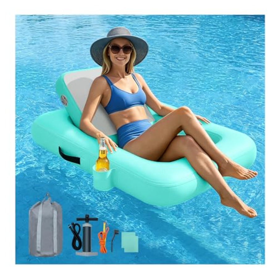 Pool Lounger Inflatable - Sırt Dayanaklı Yüzen Sandalyeler Yetişkinler için