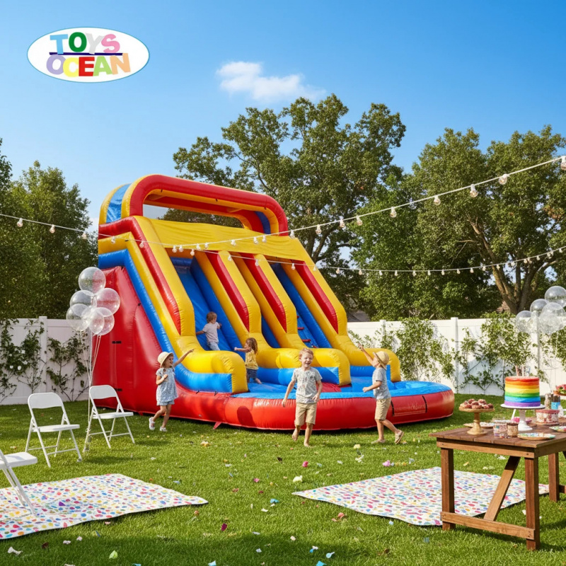 Kırmızı Sarı Mavi Üçlü Kulvarl - Water Slide Inflatable incelemesi ve fiyatı